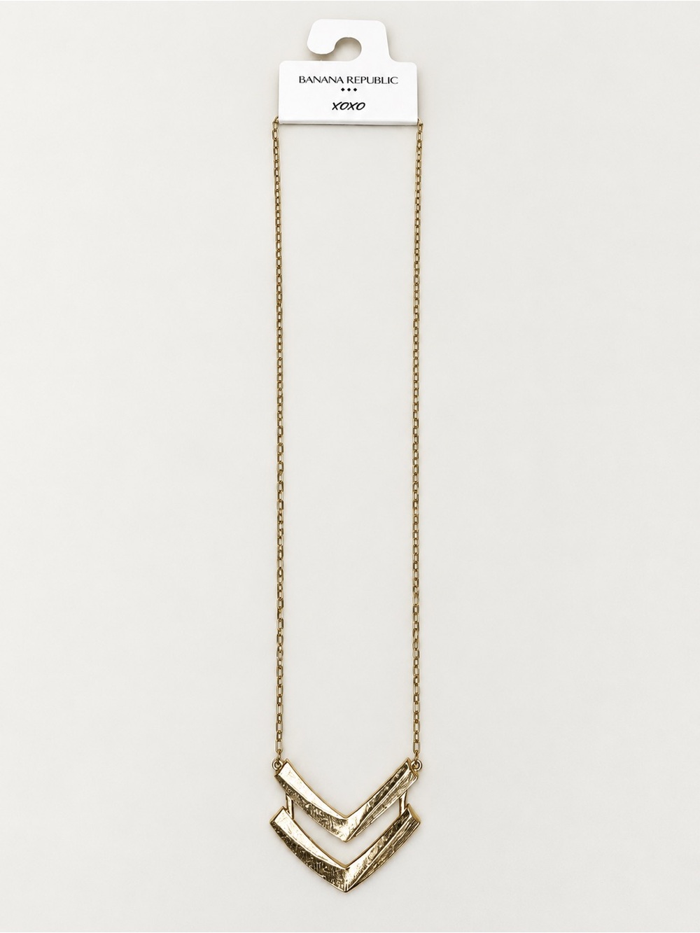 Banana Republic Gold Tone Double Chevron Statement Necklace NWT $35